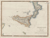 ANCIENT ITALY SOUTH Sicily Brutii Melita (Malta) Original colour SDUK 1844 map