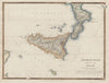 ANCIENT ITALY SOUTH Sicily Brutii Melita (Malta) Original colour SDUK 1844 map