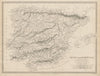 IBERIA. Spain & Portugal showing provinces. Philip Smith UCL. SDUK 1844 map