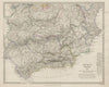 SPAIN SOUTH.Sevilla Granada Cordoba Jaen Murcia Valencia Toledo SDUK 1844 map