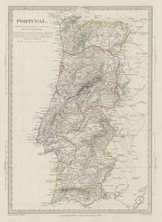 PORTUGAL. Algarve Alentejo Estremadura Beira Traz os Montes. SDUK 1844 old map