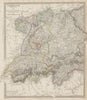 GERMANY, SWITZERLAND & AUSTRIA. Baden Württemberg Bavaria Tyrol. SDUK 1844 map