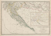 CROATIA. Dalmatia Slavonia Illyria Istria. Austrian empire index map. SDUK 1844