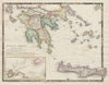 ANCIENT GREECE.Morea Creta Athens Peloponnesus Cyclades Arcadia SDUK 1844 map