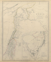 ANCIENT SYRIA Levant Lebanon Palestine. Sinai Israelite wanderings SDUK 1844 map