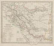 PERSIA with part of the Ottoman Empire. Iran & Iraq. SDUK 1844 old antique map