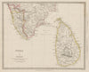 SOUTH INDIA & CEYLON (SRI LANKA). Carnatic Travancore Kochi. SDUK 1844 old map