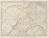 RAJASTHAN, India. Delhi Jaipur Marwar Bikaner Mewar Bundelkhand. SDUK 1844 map