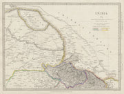 INDIA & PAKISTAN Punjab Garhwal Lahore Sirhind Kashmir China. SDUK 1844 map