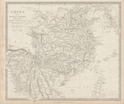 CHINA & BIRMAN EMPIRE. Burma Cochinchina Siam Thailand Korea. SDUK 1844 map