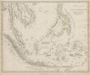 MALAY ARCHIPELAGO Indonesia Malaysia Philippines Indochina Borneo. SDUK 1844 map
