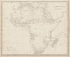 AFRICA map pre-dating much exploration. Mountains of Kong.Population SDUK 1844