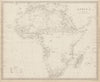 AFRICA map pre-dating much exploration. Mountains of Kong.Population SDUK 1844