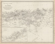 ALGERIA Coast. North Africa or Barbary II. Algiers. SDUK 1844 old antique map