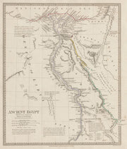 ANCIENT EGYPT & Nile Valley. Ancient place names. Original colour. SDUK 1844 map