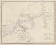 NIGERIA w/ early explorers' routes. Lake Chad Yariba Houssa Borgou SDUK 1844 map