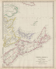 NOVA SCOTIA.& New Brunswick Quebec Prince Edward's Island.Canada SDUK 1844 map
