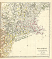 USA.New York Maine Massachusetts Connecticut New Jersey NH RI VT SDUK 1844 map