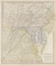 Pennsylvania New Jersey Maryland Delaware Virginia Chesapeake Bay. SDUK 1844 map