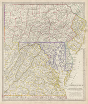 Pennsylvania New Jersey Maryland Delaware Virginia Chesapeake Bay. SDUK 1844 map