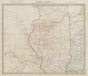 USA. Missouri Illinois Indiana. Indian tribes, villages & borders. SDUK 1844 map