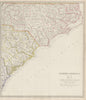USA. Coastal North & South Carolina. Charleston Cape Hatteras. SDUK 1844 map