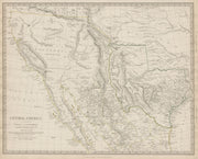SOUTH WESTERN USA.Showing Republic of Texas & Mexican California SDUK 1844 map