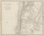 SOUTH AMERICA.La Plata and Chilé.Chile Argentina Uruguay Bolivia SDUK 1844 map