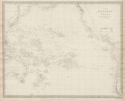 PACIFIC OCEAN Australasia Polynesia Oceania Sandwich Islands. SDUK 1844 map