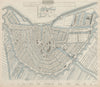 AMSTERDAM antique town city map plan. Inset Amsterdam environs. SDUK 1844