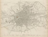 DUBLIN antique town city map plan. Key buildings profiles. SDUK 1844 old