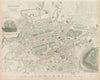 EDINBURGH antique town city map plan. Key buildings profiles. SDUK 1844