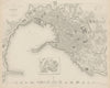 GENOVA (GENOA GÊNES) GÈNES antique town city map plan.Inset outworks SDUK 1844