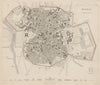MADRID antique town city map plan. Original outline colour. Spain. SDUK 1844