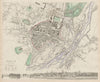 MUNICH MÜNCHEN MUNCHEN antique town city map plan & panorama. SDUK 1844
