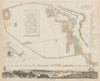 POMPEII antique town city map & panorama. Domus Pansae;Bay of Naples SDUK 1844