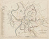 ANCIENT ROME ROMA antique town city map plan & building profiles. SDUK 1844