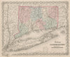 Colton's Connecticut with portions of New York & Rhode Island. Long Is. 1863 map