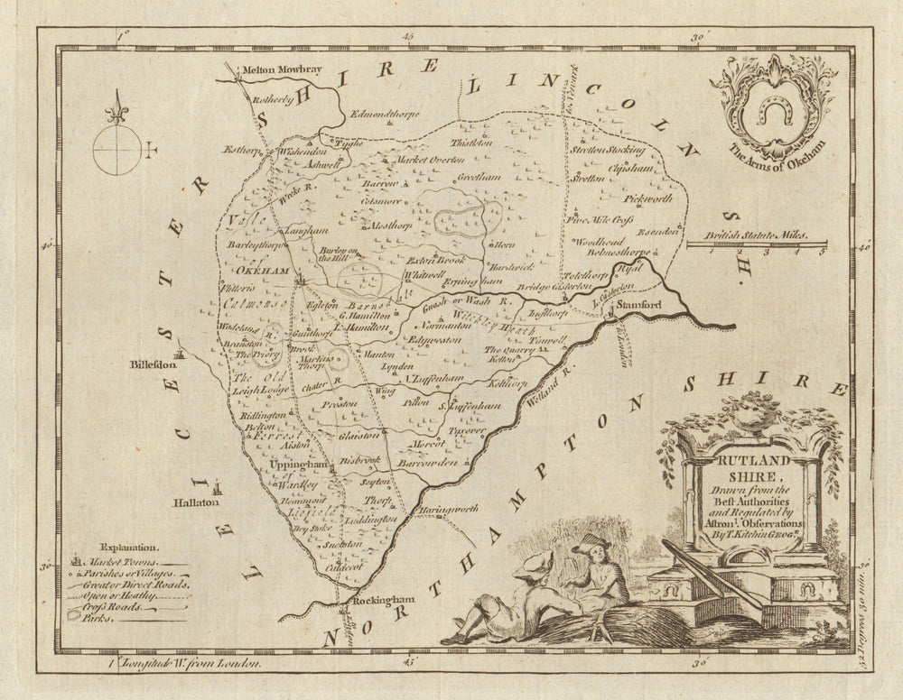 Rutland Shire drawn from the best Authorities… County map. KITCHIN 1763