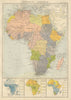 COLONIAL AFRICA Afrique. League of Nations Mandates. Ethnicity 1931 old map