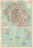 FRENCH INDIAN OCEAN ISLANDS La Réunion Comores/Comoros Mayotte St Denis 1931 map