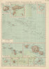 FRENCH POLYNESIA. Polynésie française. Tahiti Moorea Nuka Hiva Oa 1931 old map