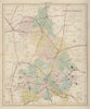 Cambridgeshire antique county map by J & C Walker. Railways & boroughs 1868