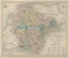 Devonshire antique county map by J & C Walker. Railways & boroughs 1868