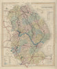 Lincolnshire antique county map by J & C Walker. Railways & boroughs 1868