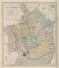 Monmouthshire antique county map by J & C Walker. Railways & boroughs 1868