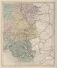 Radnorshire Brecknockshire Glamorganshire antique map. WALKER. Railways 1868
