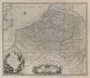A map of Flanders & other provinces of the Netherlands. Belgium DU BOSC 1736