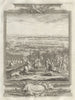 The Battle of Chiari September the 1, 1701. Lombardy 1736 old antique print