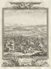 The Battle of Luzzara August the 15, 1702. Reggio Emilia, Italy 1736 old print